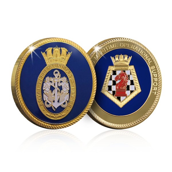 Royal Navy Fleet Auxiliary Memorabilia Gift Gold Spoof Coin Medal