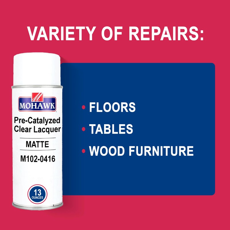 Mohawk Pre-Catalyzed Clear Lacquer, Matte Finish, M102-0416, 13 oz