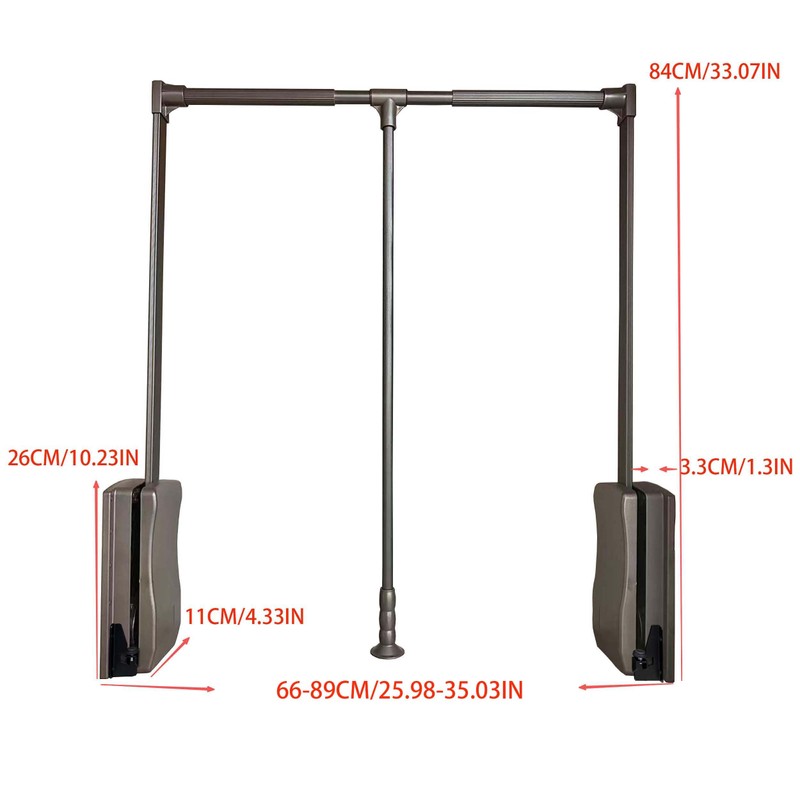 Wardrobe lift clothes rack,Pull Down Closet Rod for Hanging Clothes,