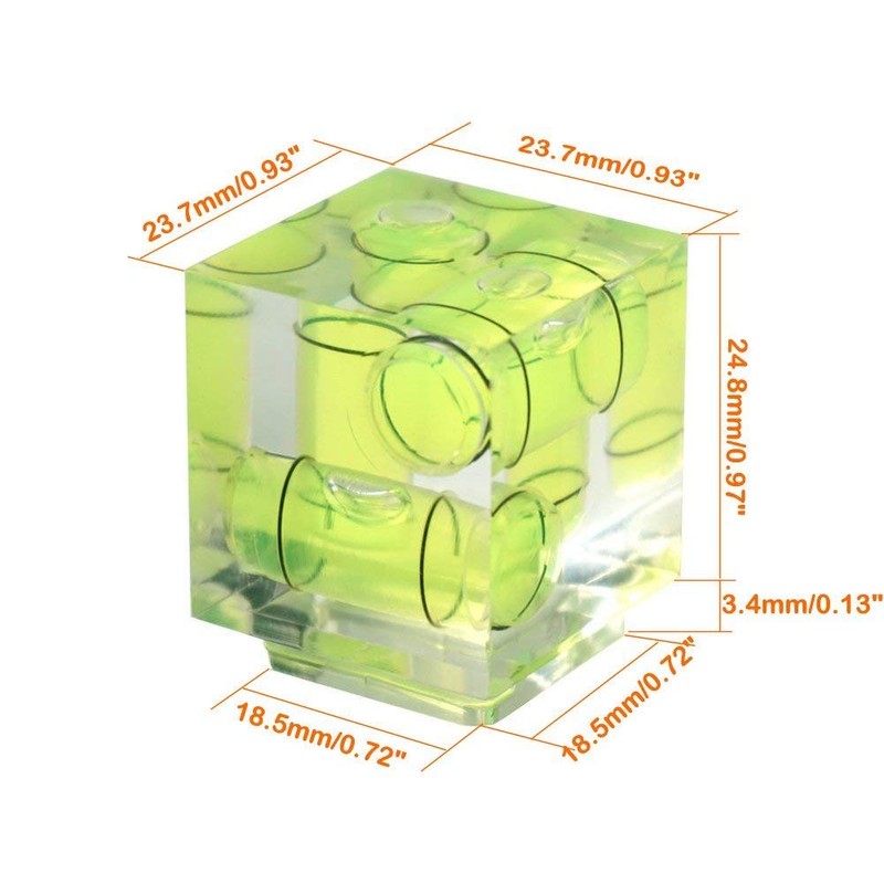 Dual-Axis Clear Bubble Level with Easy See Green Fluid