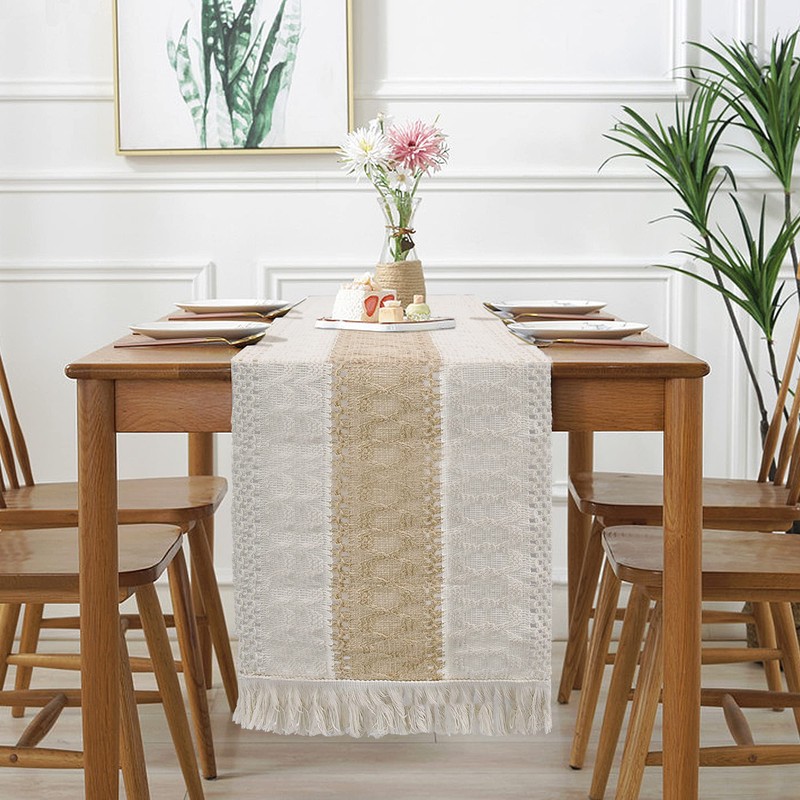 Time to Sparkle 30X280CM Natural Cotton Linen Table Runner with