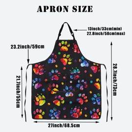 PLITI Dog Paw Print Apron Dog Groomer Gift Dog Grooming Waterproof Apron With Pockets Cute Animals Puppy Dog Pets Apron (Paw print apronU)