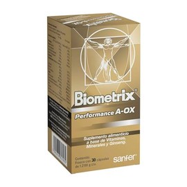 Biometrix A-OX, suplemento alimenticio, A base de Vitaminas, Minerales y Ginseng, Frasco con 30 cpsulas                                               