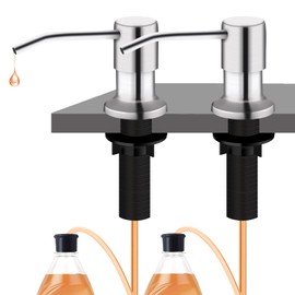 Sink Soap Dispenser, Kichen SoapDispenser, 47" Extension Tube kit, Under Sink Soap Dispenser Pump, No Need More Refills （Brushed Nickel）