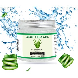Raslok Aloe Vera Gel | 100% Pure Natural Aloe Gel | For Moisturizing Face Skin & Hair Care,Durable Moisturizing Hydrating Soothing | Non-Sticky (7.76 oz)