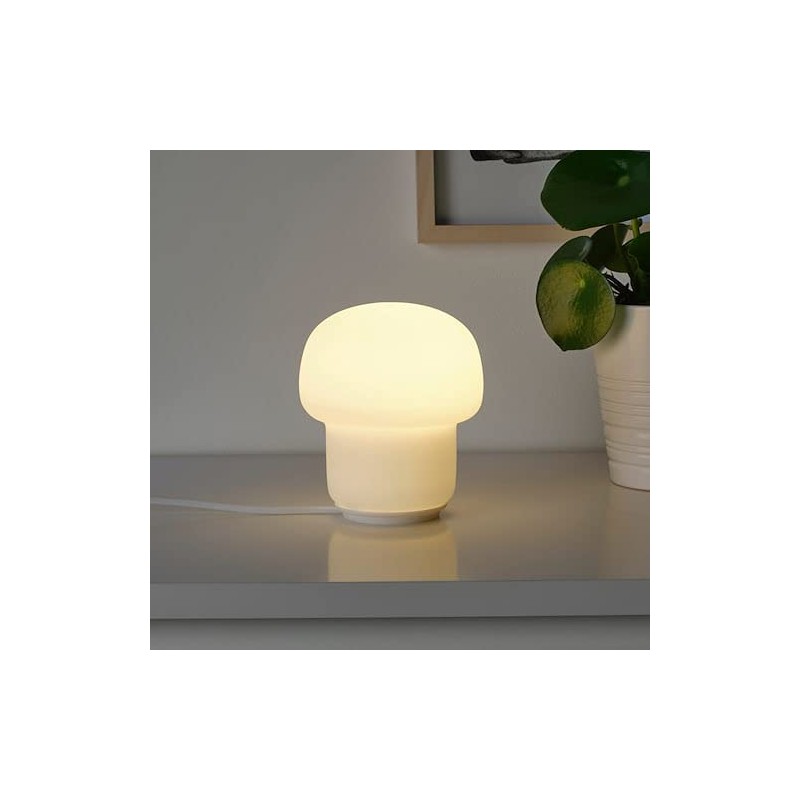 Ikea Tokabo Table lamp with LED Bulb Glass Opal 103.580.13