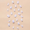 White Chrome Press on Nails Short Square Fake Nails with