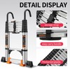 Telescoping Ladder,Aluminum with Stable Hook and stabilizer barand,12.5FT Lightweight Multi-Purpose