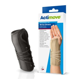 Actimove Professional Wrist Brace Suede Finish, Lace-Closure | Wrist Splint for Arthrosis, Rheumatoid Arthritis, Sprains, Tendon, Soft Tissue & Ligament Injuries, Postoperative Care | Black, Right, Medium