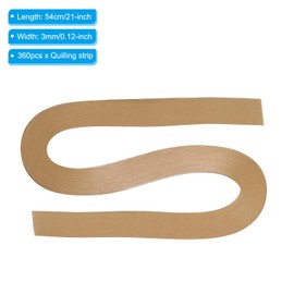 PATIKIL 360pcs Quilling Strips Paper 1/8"(3mm) 21"(54cm) Origami Paper Quilling Strip for Art DIY Hand Craft Christmas, Brown