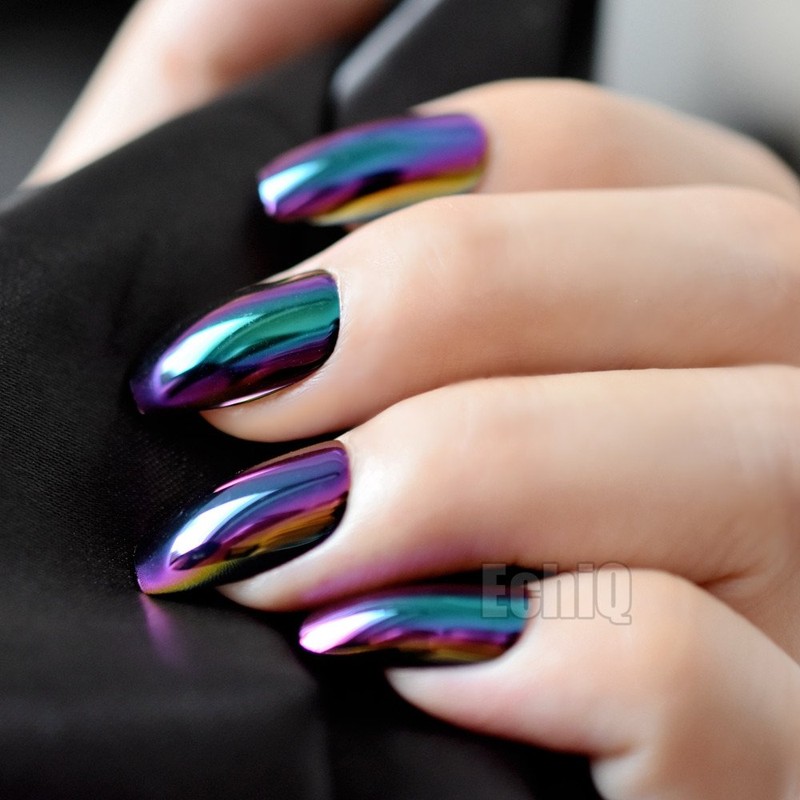 CoolNail Ballerina Coffin Nails Mirror Chrome False Nail Solid Reflection