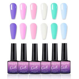 Gel Nail Polish,6 color kits Long Lasting Shine gel polish Wide Color Range gel nail polish set Professional gel nails polish Manicure Kit Salon DIY nail polish gel for nail art Beginners