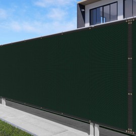 Windscreen4less Heavy Duty Privacy Screen Fence 98% Blockage Solid Green 6' x 25' Brass Grommets w/3-Year Warranty 180 GSM