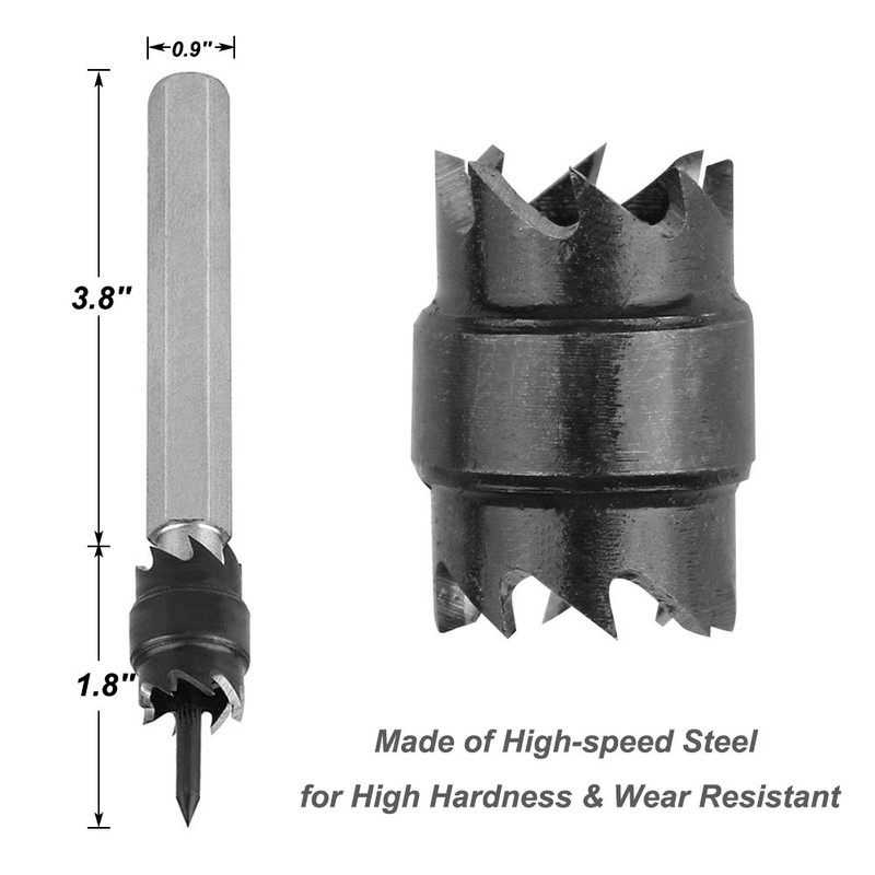 Saiper 13pcs Spot Weld Cutter Drill Bit Set 3/8" Double