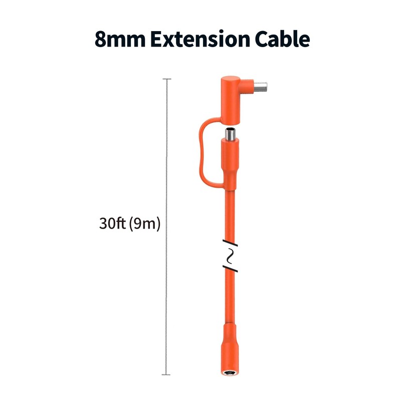 Tonton 30FT 9M 8mm Extension Cable 14AWG for Solar Generators,