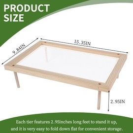 YiePhiot Herb Drying Rack, Wooden Herb Drying Rack, Wood Pasta Herb Drying Racks, Herb Drying Storage with 2 layer herb drying rack for drying pasta flowers plant specimens and more