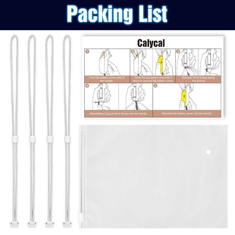 Calycal Adjustable Wrist Straps for Meta Quest 3/3S Controllers (4