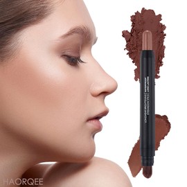 Eyeshadow Stick Brown, Cream Matte Eyeshadows Dual-Ended Nude Eye Shadow Crayon with Brush, Waterproof Long Lasting Create Smoky Eye Pencil Makeup for Christmas Gifts