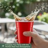 Zuvo Red Party Cups – 16oz Plastic Disposable Cups (Pack