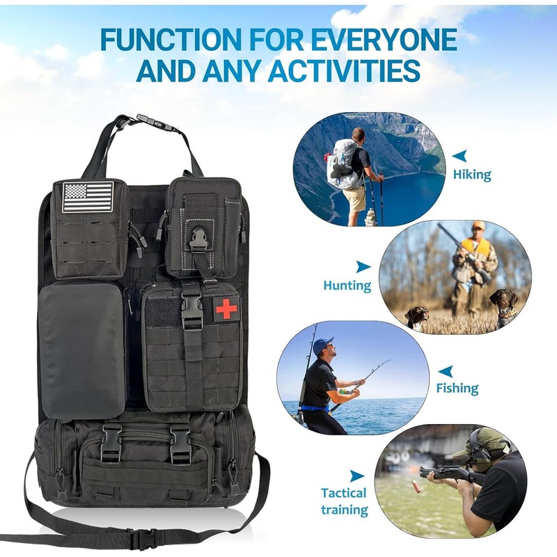 Z8 Tactical Seat Back Organizer, Universal Car Seat Back Cover