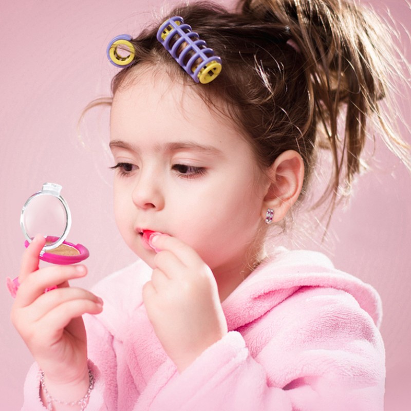 Kids Portable Cosmetics Box Children Realistic Washable Makeup Kit Girl