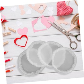 4pcs Fruit Plate Mold Dinner Dish Cushion Mold Circle Casting Mold geode Coaster Resin Mold Silicone Resin Coaster molds Resin molding Mug Coaster Mold White Epoxy Base