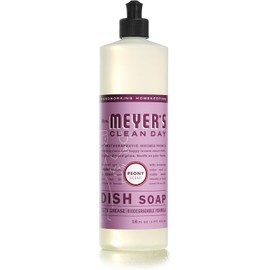 MRS. MEYER'S Clean Day Liquid Dish Soap, Biodegradable Formula, Peony, 16 fl. oz