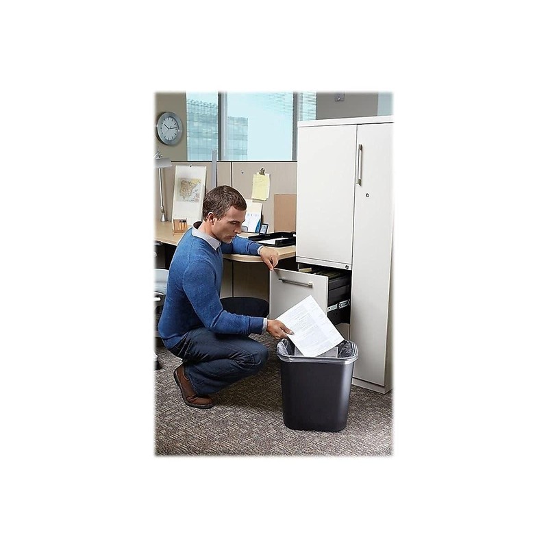 Rubbermaid Commercial Products Resin Wastebasket/Trash Can, 7-Gallon/28-Quart, Black, Plastic, for