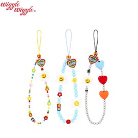 WIGGLE WIGGLE Beads Phone Strap #Short 1ea, Type:Silver Heart