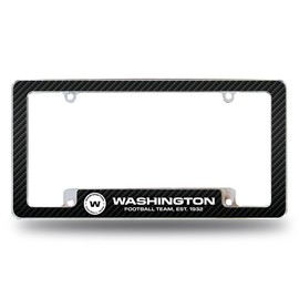 Rico AFC3701BCF Washington Football Team - Carbon Fiber Design - All Over Chrome Frame Multi 12" x 6"