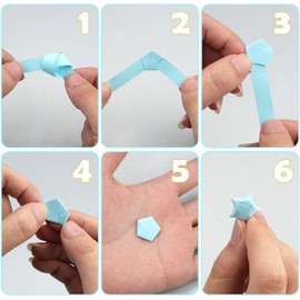 1080 Sheets Star Origami Paper 7 Assortment Color Star Paper Strip Double Sided Origami Stars Paper Solid Color Lucky Star Decoration Paper Strips DIY Hand Art Crafts (1080 Sheets Blue-Purple)