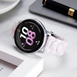 BINLUN Resin Watch Straps 12 14 16 18 20 22 mm for Women Replacement Watch Band 14 Colors Ladies Wrist Strap Smart Watch Bracelets, Pearl White,14mm
