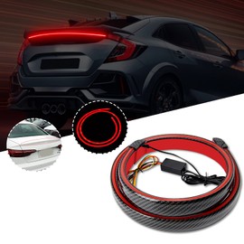 OPPBUY Universal LED Spoiler Rear Lip Kit with Brake Light,Turn Signal Light,Running Light,51 Inch(1.3 M) Car Tail Light Strip for Car Trunk and Rear Windshield,Easy Installation