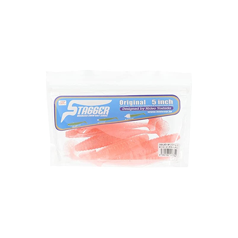 HIDEUP(ハイドアップ) ワーム スタッガー オリジナル 5インチ ピーチキャンディ #110 ルアー