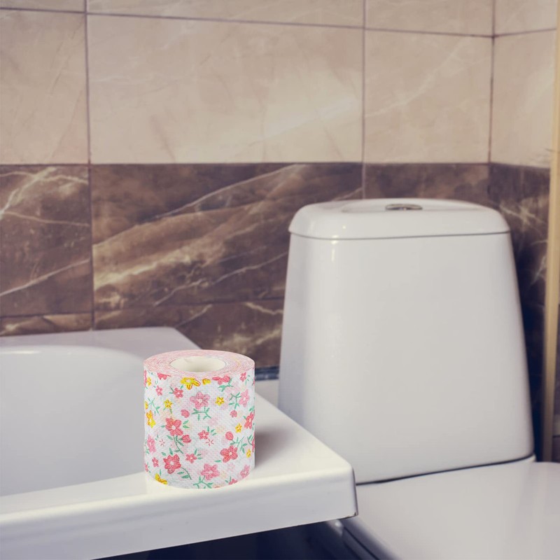 Floral Toilet Paper Novelty Bathroom Tissue Flower Pattern Toilet Tissues,