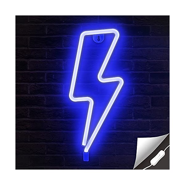 Lumoonosity Lightning Bolt Neon Signs, USB Powered Led Lightning Bolt