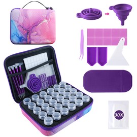 LYMUSUMI 30 Slots Diamond Art Storage Containers for Adults Portable Bead Storage Boxes for Diamond Painting Accessories and Tools