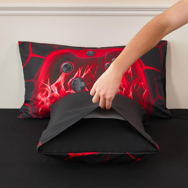 ZRNBAST 6 Pcs Gamer Comforter Set Twin Size Game Console