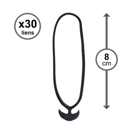 Flandria 30 Links Anchor Rubber 8 cm for Tying Plants Black