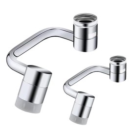 2 Pack Chrome Faucet Aerator, 1080° Swivel Faucet Extender, Kitchen Sink Aerator Extension With 2 Water Outlet Modes Faucet Nozzle, Bathroom Rotating Faucet Attachment