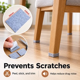 2-Pack Self-Adhesive Felt Furniture Pads - Cut-to-Fit Floor Protectors for Furniture Legs