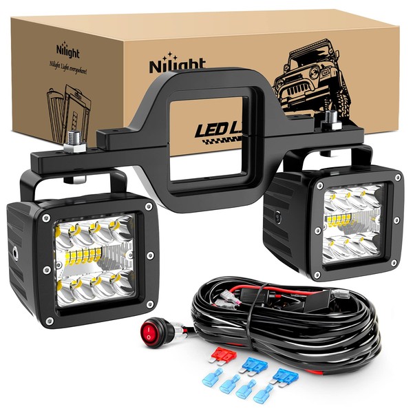 Nilight 2Pcs 3 Inch Led Pods Cubes 2-2.5 Inch Tow