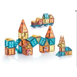 A2Z 4 Kids 68PCS Magnetic Building Blocks for Kids 3D Colourful Diamond Tiles STEM Construction Set with Wheels Figures & Guide Educational Magnet Toy for Boys Girls Aged 3 4 5 6 7 8+