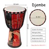 LIEKE Djembe Drum 10'' x 20'' African Drum Carved of