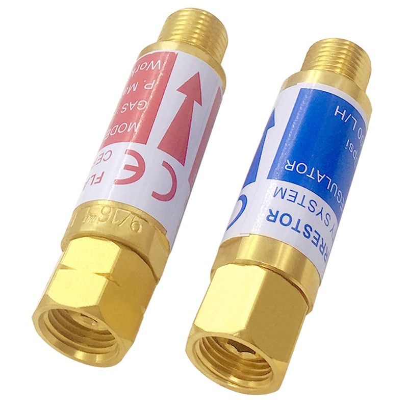 Joywayus Oxygen Acetylene Flashback Arrestors Set Regulator End 9/16-18 Threads