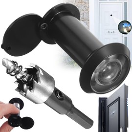 Liekadijiae Wide Angle Door Viewer, 220 Degree Door Viewer, 1.6 cm Door Viewer with Privacy, Adjustable Length Door Viewer, Door Viewer with Robust Privacy Cover for Doors from 4 cm to 5 cm