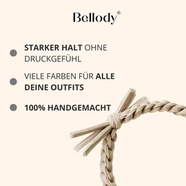Bellody® Original Hair Ties, Stylish Braided Hair Elastic with Strong Hold (Set of 4, Champagne Beige), Women's Hair Accessories in Beige