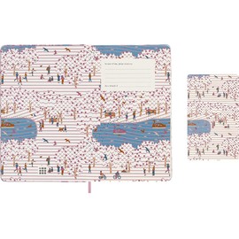 Moleskine 18 Month Weekly Planner in Limited Edition, 18 Months Sakura Diary, Note Calendar Layout and Hard Cover in Textile Design, Dimensions 13 x 21 cm, Dark Pink Jogger Motif, 240 Pages