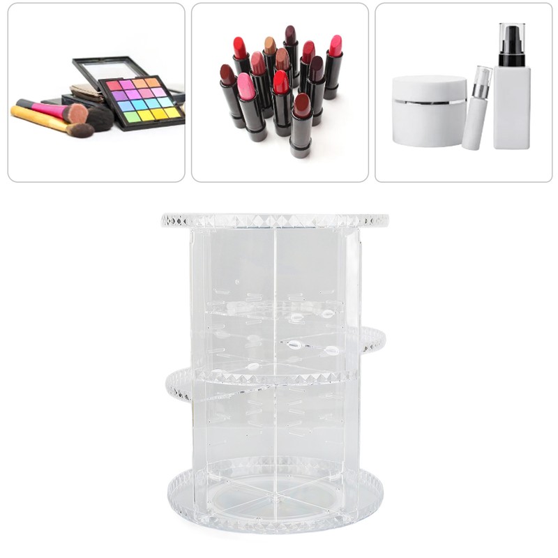 360 Degree Rotation Rotating Makeup Organizer Transparent Stable Base Cosmetic