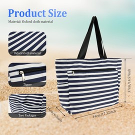 Fxvhojq Waterproof Beach Tote Bag with Zipper and Multiple Pockets Foldable Large Beach Bag for Travel Pool Shopping Holiday Gym